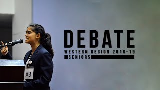 Seniors Debate  Western Region Debate Competition 201819 [upl. by Waly]