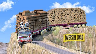 Overloaded Trailer  the most dangerous road  Euro Truck Simulator 2 [upl. by Suirad]