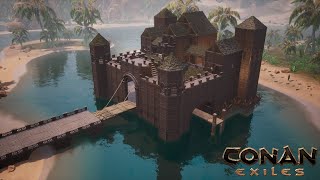 HOW TO BUILD A CASTLE IN WATER TIMELAPSE  CONAN EXILES [upl. by Westbrook]