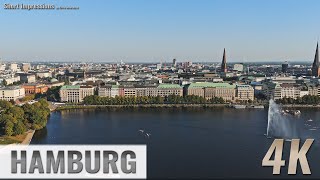 Hamburg Germany Innenstadt Altstadt  Binnenalster Ballindamm  Vorwärtsflug  4K UHD  0389 [upl. by Adimra]