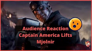 Cinema Audience Reaction to Captain America Holding Thors Hammer Avengers Endgame [upl. by Nilyac]