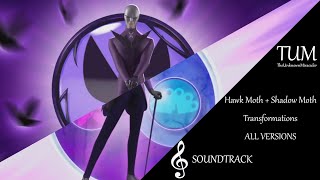 Miraculous Hawk Moth  Shadow Moth Transformations ALL VERSIONS  Soundtrack [upl. by Lamhaj]