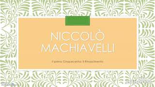 LETTERATURA ITALIANA NICCOLò MACHIAVELLI [upl. by Kcorb]