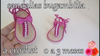 Sandalias para bebé a crochet  Modelo Bugambilia  tejido crochet [upl. by Appleby680]