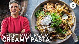 Secret to the CREAMIEST garlic mushroom PASTA [upl. by Abey]