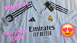 REAL MADRID 20242025 HOME JERSEY PLAYER VERSION WITH MBAPPE 9 FROM DHGATE REVIEW 🔥 [upl. by Wilt827]