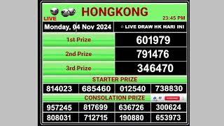 Hongkong Live draw result 04112024  Live Draw HK [upl. by Lisle687]