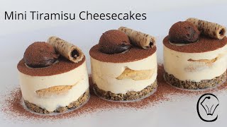 BEST Mini Tiramisu Cheesecakes Topped with Dark Chocolate Ganache Truffles Easy Make Ahead Dessert [upl. by Aibos]