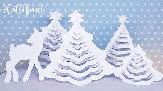 Hattifant  3D Christmas Tree  THE ORIGINAL  3D Paper Christmas Tree with FREE printables [upl. by Adnauqal]