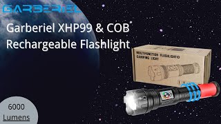 Garberiel High Lumens XHP99 amp COB LED Rechargeable Flashlight USB Powered Perfect for Outdoor [upl. by Conroy]