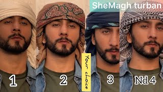 How To Tie 4 Types SheMagh Turban  SheMagh Style tutorials  Majid shah [upl. by Enilrae]