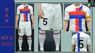 كيفية صناعة طقم برشلونة الثالث لموسم 2023 في بيسHow to make the third Barcelonas kit 2023 in PES [upl. by Jet605]