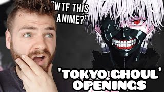 First Time Reacting to quotTOKYO GHOUL Openings 14quot  Non Anime Fan [upl. by Airottiv]