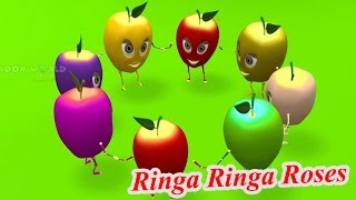 Ringa Ringa Roses 3D Nursery Rhyme with Lyrics For Kids [upl. by Suiramad270]