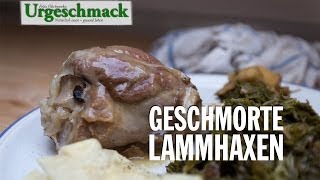 Geschmorte Lammhaxen Rezept  Urgeschmack [upl. by Salamanca]