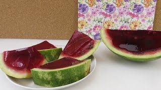 Wassermelone aus GÃ¶tterspeise Wackelpudding  Partyidee  Dessert  Snack [upl. by Neau]