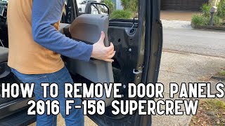 How to Remove Door Panels 2016 Ford F150 SuperCrew [upl. by Franchot]