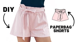 DIY Paperbag Shorts sewing tutorial  PDF pattern  LEKApatterns [upl. by Eneladgam]