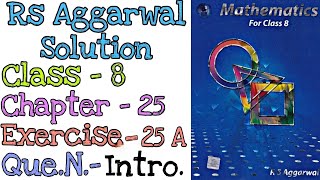 Rs Aggarwal Class 8 Exercise 25A  Introduction  Chapter 25 Probability  Md Sir [upl. by Yenhpad]