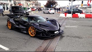 Apollo IE hypercar hits the streets for the first time  63l V12 STRAIGHT PIPES INSANE SOUND [upl. by Liauqram177]