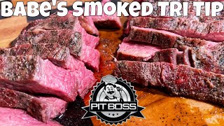 BABES First Smoked Tri Tip on the Pit Boss Austin XL Pellet Smoker [upl. by Karen]