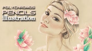 CLOSED How to use Polychromos by Faber Castell how to draw a Headpiece Xtmas Giveaway Set 1 [upl. by Cilka]