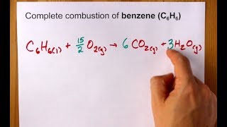 Complete Combustion of Benzene C6H6 Balanced Equation [upl. by Kera]