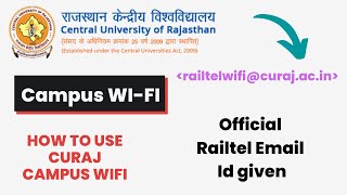 How to use CURAJ Campus Wifi Registration Steps  How to get Voucher Pin How to Generate Password [upl. by Rebbecca570]