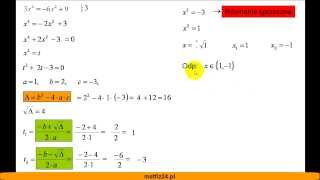 Równanie kwadratowe z pomocniczą niewiadomą  Matfiz24pl [upl. by Jonna278]