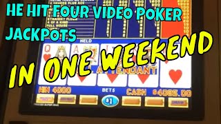 FOUR Video Poker Jackpots in a Weekend INSANE Gambling Vlog 1 [upl. by Annodam]