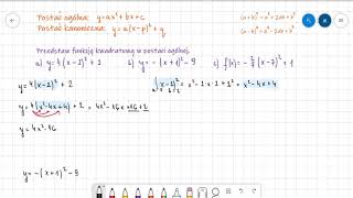 Przedstawienie funkcji kwadratowej w postaci ogólnej [upl. by Enalahs]
