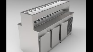 Condimentadora dupla de trabalho para pizzaria  iNDUSTRIAL COZINHA [upl. by Bowne]