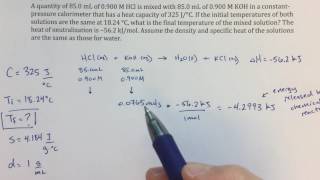 General Chemistry II  Solving Calorimetry Problems  Neutralization and Heat Transfer [upl. by Ahsiri]