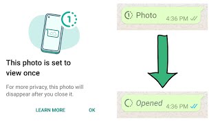 Whatsapp view once feature  How to use view onceOpened in whatsapp  Whatsapp new update [upl. by Jeritah156]