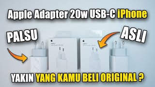 ASLI vs PALSU Adapter Original iPhone 20W USBC Fast Charging [upl. by Allebara]