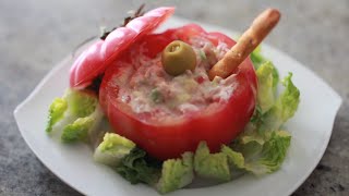 Tomates Rellenos de Atún y Mayonesa  Recetas de Cocina ✅ [upl. by Bollen]