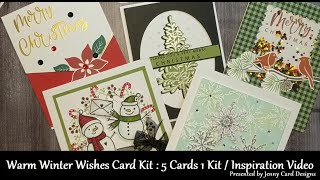 Gina K Designs Warm Winter Wishes  5 Christmas Cards with 1 kit  Cardmaking Inspiration amp Tutorial [upl. by Yllor]