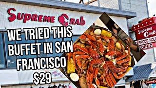 SUPREME CRAB SEAFOOD BUFFET AT FISHERMANS WHARF [upl. by Adnorrahs132]