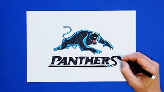 How to draw Penrith Panthers Logo National Rugby League [upl. by Arikehs]