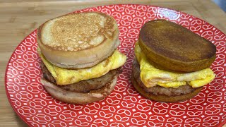 Aunties Griddle Cakes Breakfast Sandwiches Pumpkin Maple and Maple [upl. by Arno809]