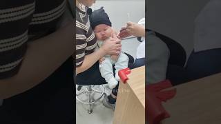 Baby Vaccine action at hospital 🏥 and funny 😂 baby love cute family babygirl happy funny [upl. by Allecnirp]