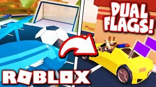 How to get the DUAL FLAGS SPOILER in Roblox Jailbreak SOCCER GOAL CHALLENGE [upl. by Ariam]