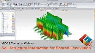 GTS NX Soil Structure Interaction for Shored Excavation Using 3D FEM Analysis [upl. by Janna]