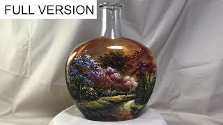 Full version  DIY Painted Wine Bottles using Vitrail Pebeo [upl. by Nawor]