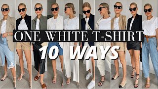 10 WHITE TSHIRT OUTFIT IDEAS that everyone can recreate [upl. by Phox]