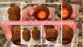 HOW TO MAKE TAMARINDO COVERED STRAWBERRIES  CHAMOY  TAJIN  Easy to follow [upl. by Hsotnas976]