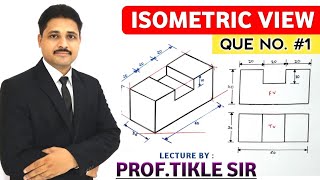 HOW TO DRAW ISOMETRIC VIEW QUE NO1 AND ISOMETRIC PROJECTION IN ENGINEERING DRAWING [upl. by Melisse]