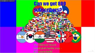 The Ultimate World Countryball marble race Movie  197 countryballs in Algodoo [upl. by Sevart277]