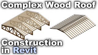 WoodTimber Roof Construction in Revit Tutorial [upl. by Yalcrab110]