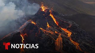 Mira las impactantes imágenes de la erupción de este volcán  Noticias Telemundo [upl. by Haliak37]